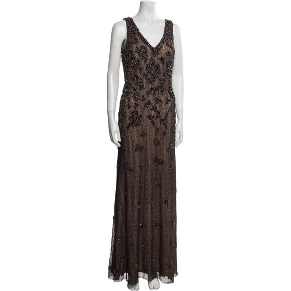 Aidan Mattox Dresses & Skirts - Aidan Mattox Black Beaded Maxi Dress NWT size 6